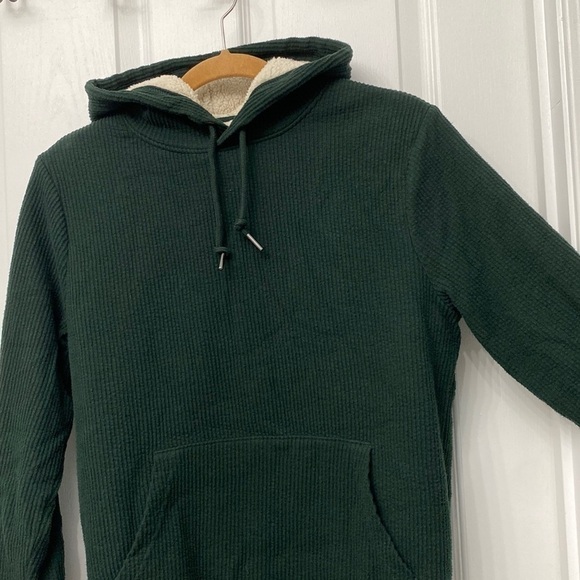 Old Navy Sherpa Lined Hoodie Dark Green Small - Picture 4 of 8